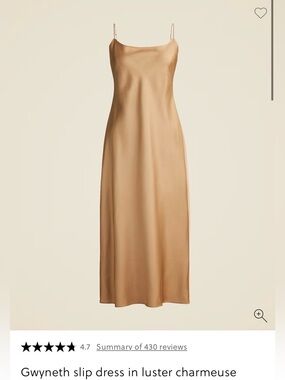 Gwyneth Slip Midi Dress in luster charmeuse